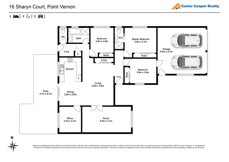 Floorplan of Homely house listing, 16 Sharyn Court, Point Vernon QLD 4655