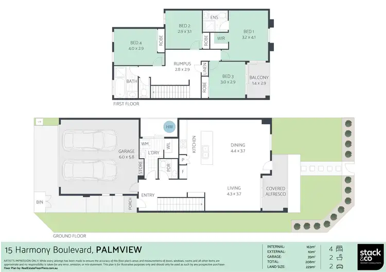 Floorplan of Homely house listing, 15 Harmony Boulevard, Palmview QLD 4553