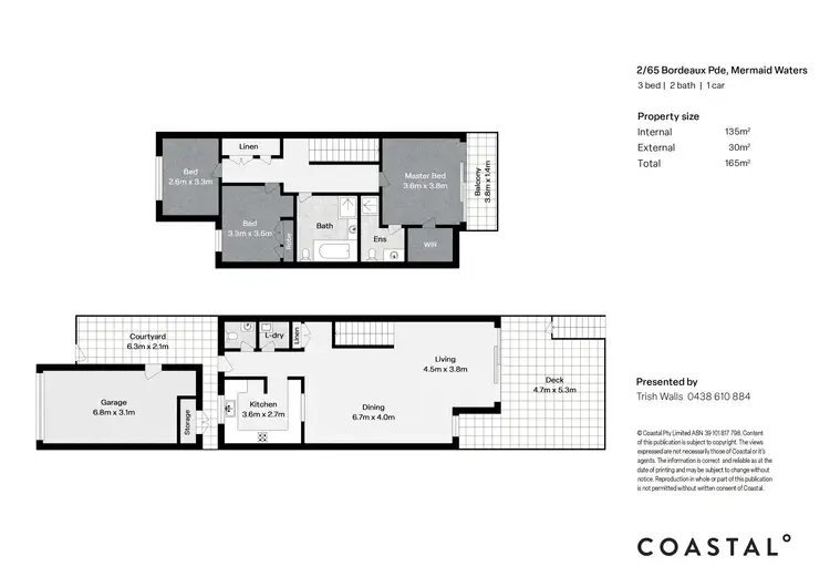Floorplan of Homely townhouse listing, 2/65 Bordeaux Parade, Mermaid Waters QLD 4218