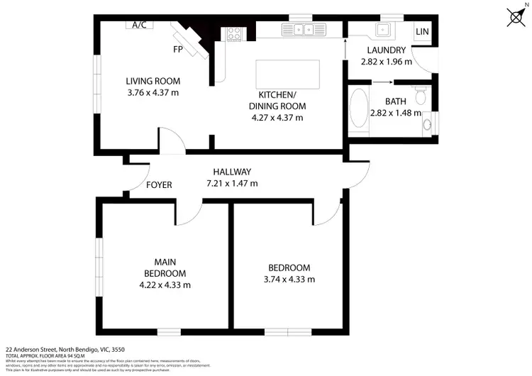 Floorplan of Homely house listing, 1/22 Anderson Street, North Bendigo VIC 3550
