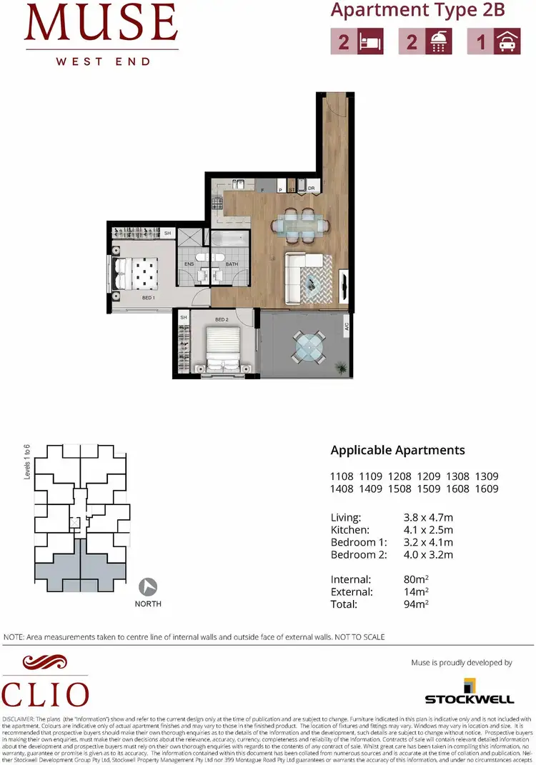 Floorplan of Homely apartment listing, 1308/35 Tondara Lane, West End QLD 4101