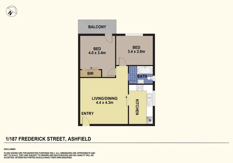 Floorplan of Homely apartment listing, 1/187 Frederick Street, Ashfield NSW 2131