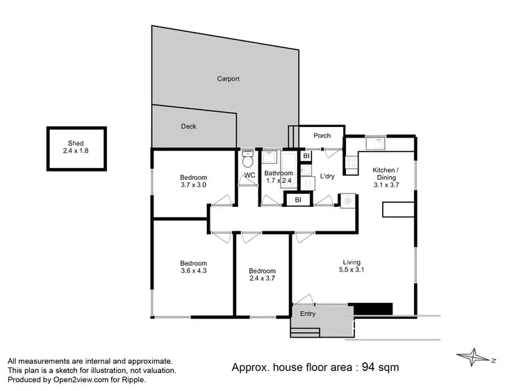 Floorplan of Homely house listing, 82 Arunta Crescent, Chigwell TAS 7011
