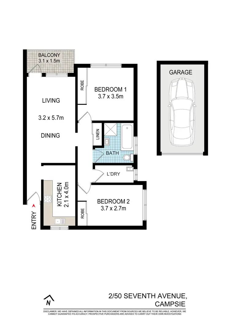 Floorplan of Homely apartment listing, 2/50 Seventh Avenue, Campsie NSW 2194