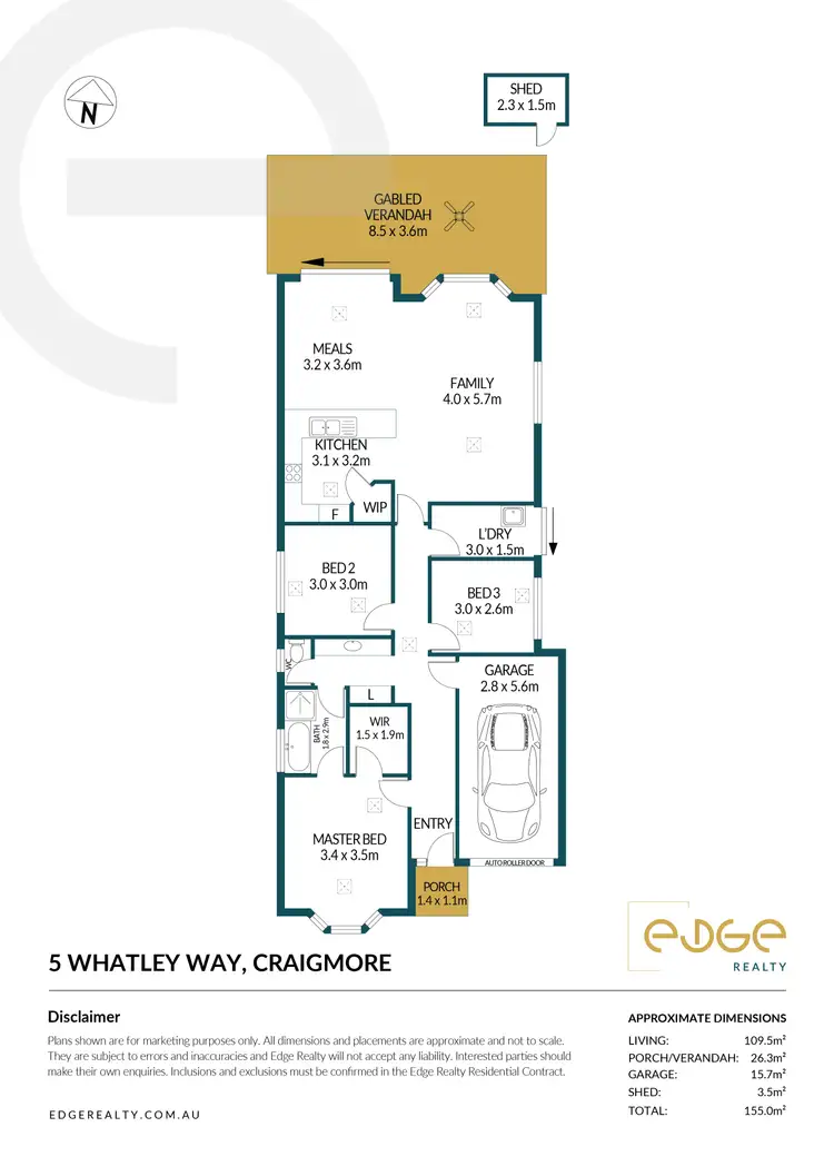 Floorplan of Homely house listing, 5 Whatley Way, Craigmore SA 5114