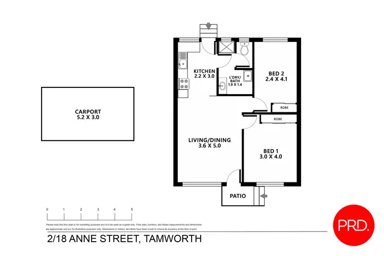 Floorplan of Homely unit listing, 2/18 Anne Street, Tamworth NSW 2340