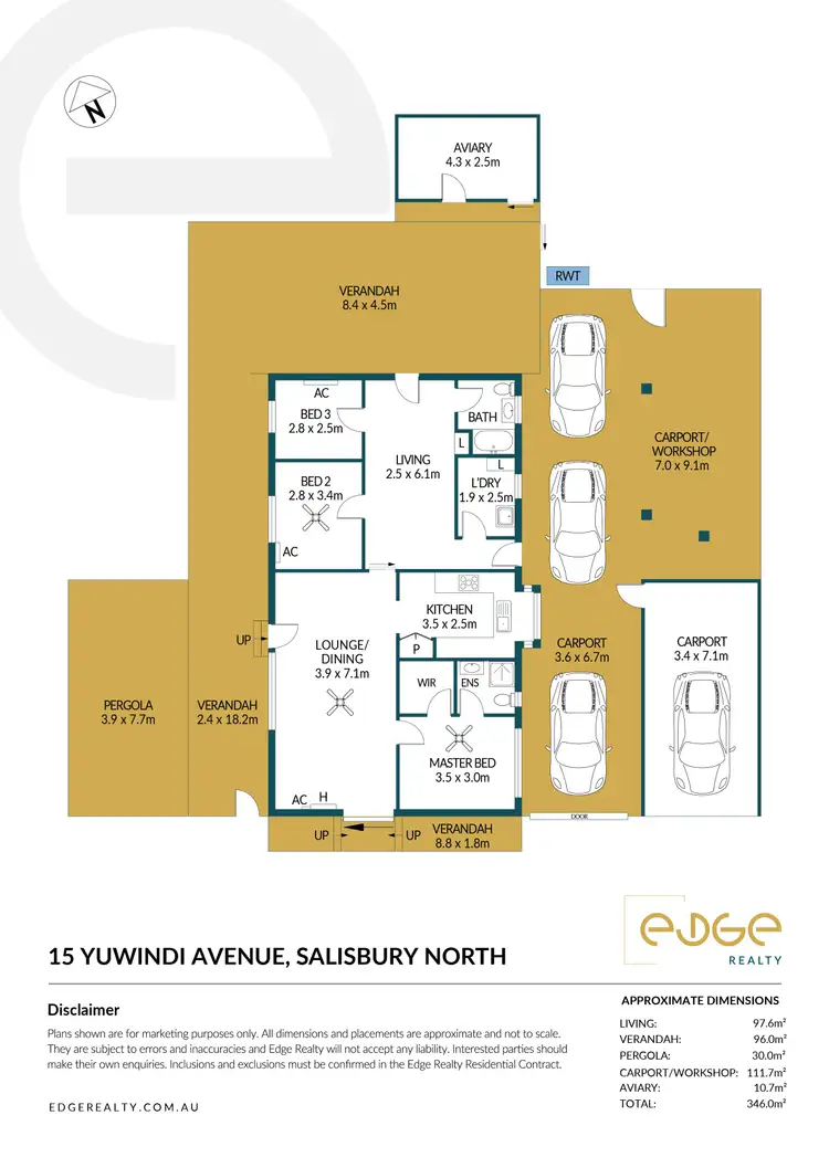 Floorplan of Homely house listing, 15 Yuwindi Avenue, Salisbury North SA 5108