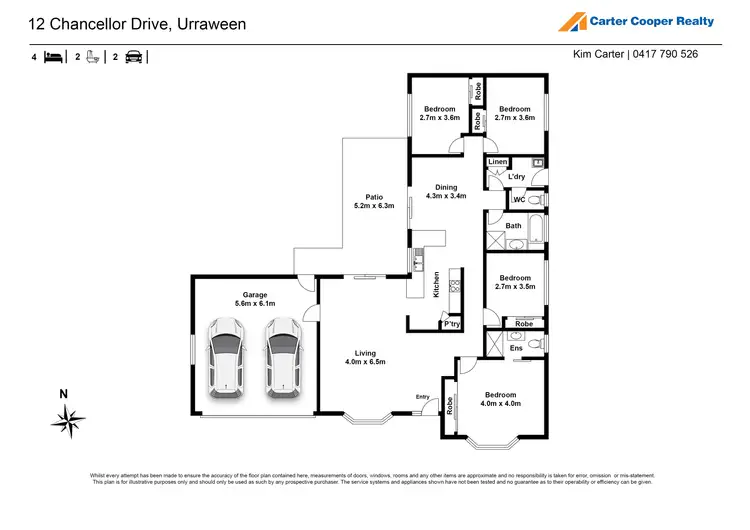 Floorplan of Homely house listing, 12 Chancellor Drive, Urraween QLD 4655