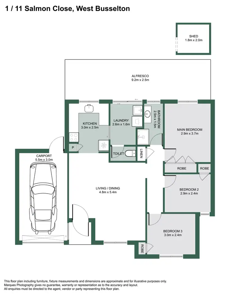 Floorplan of Homely house listing, 1/11 Salmon Close, West Busselton WA 6280