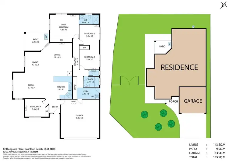 Floorplan of Homely house listing, 12 Dungurra Place, Bushland Beach QLD 4818