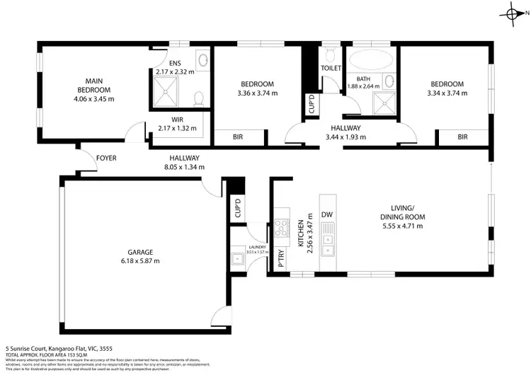 Floorplan of Homely house listing, 5 Sunrise Court, Kangaroo Flat VIC 3555