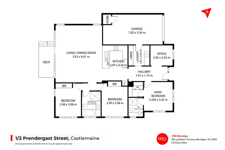 Floorplan of Homely townhouse listing, 1/2 Prendergast Street, Castlemaine VIC 3450