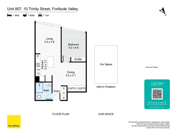 Floorplan of Homely apartment listing, 807/10 Trinity Street, Fortitude Valley QLD 4006