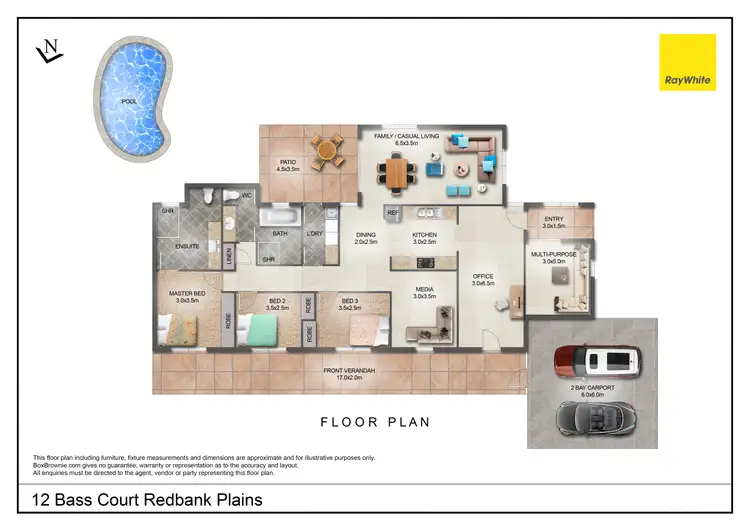 Floorplan of Homely house listing, 12 Bass Court, Redbank Plains QLD 4301