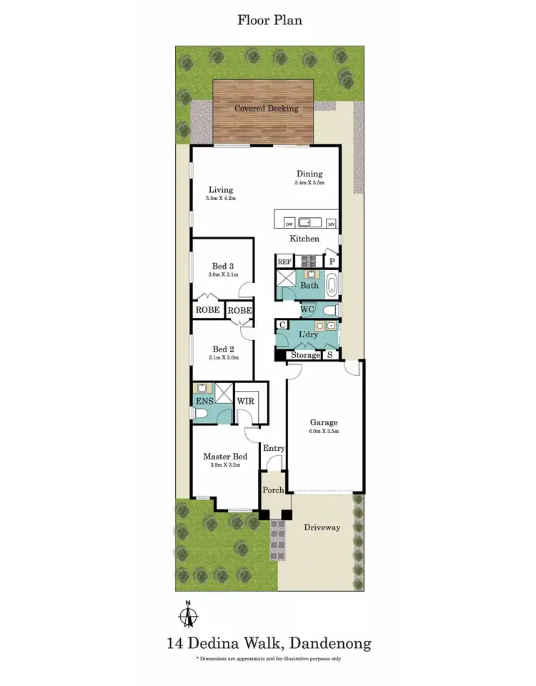 Floorplan of Homely house listing, 14 Dedina Walk, Dandenong VIC 3175