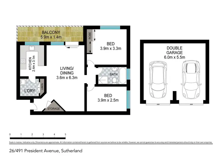 Floorplan of Homely unit listing, 26/491-497 President Avenue, Sutherland NSW 2232