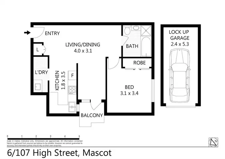 Floorplan of Homely unit listing, 6/107 High Street, Mascot NSW 2020