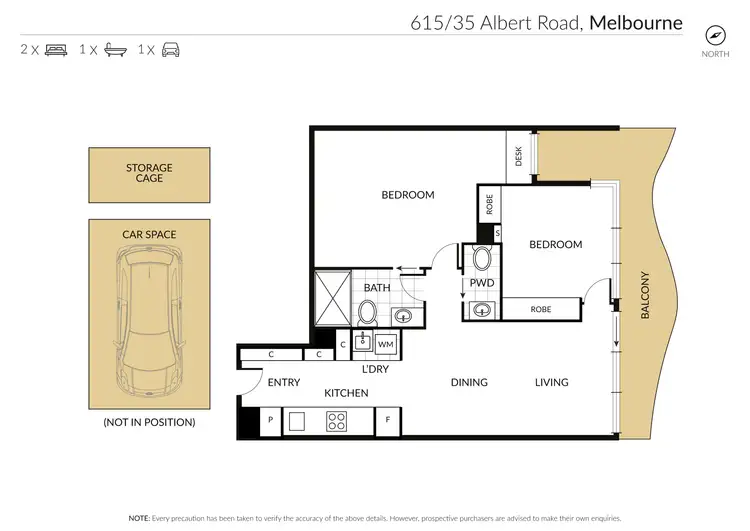 Floorplan of Homely apartment listing, 615/35 Albert Road, Melbourne VIC 3004