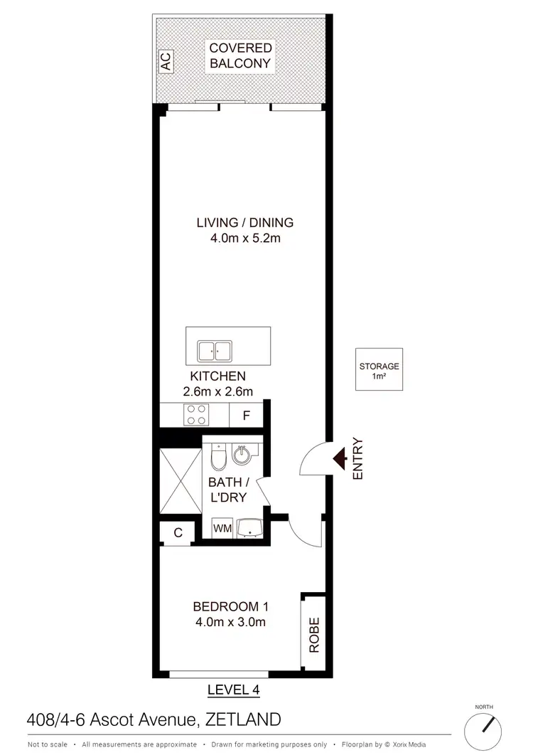 Floorplan of Homely apartment listing, 408/4-6 Ascot Ave, Zetland NSW 2017