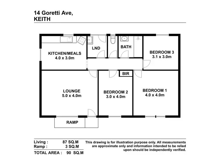 Floorplan of Homely house listing, 14 Goretti Avenue, Keith SA 5267