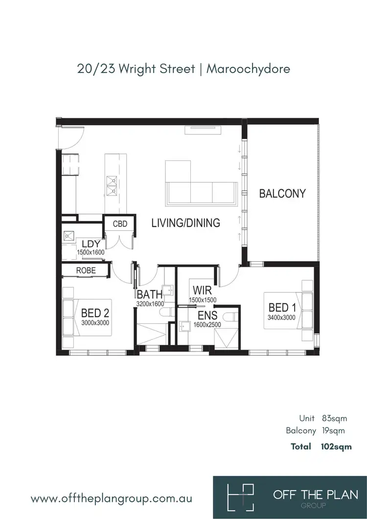 Floorplan of Homely apartment listing, 20/23 Wright Street, Maroochydore QLD 4558