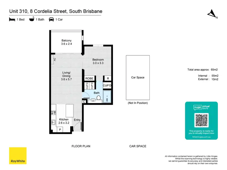 Floorplan of Homely apartment listing, 310/8 Cordelia Street, South Brisbane QLD 4101