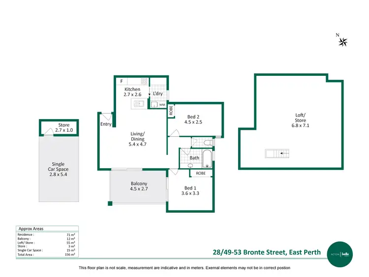 Floorplan of Homely apartment listing, 28/49-53 Bronte Street, East Perth WA 6004