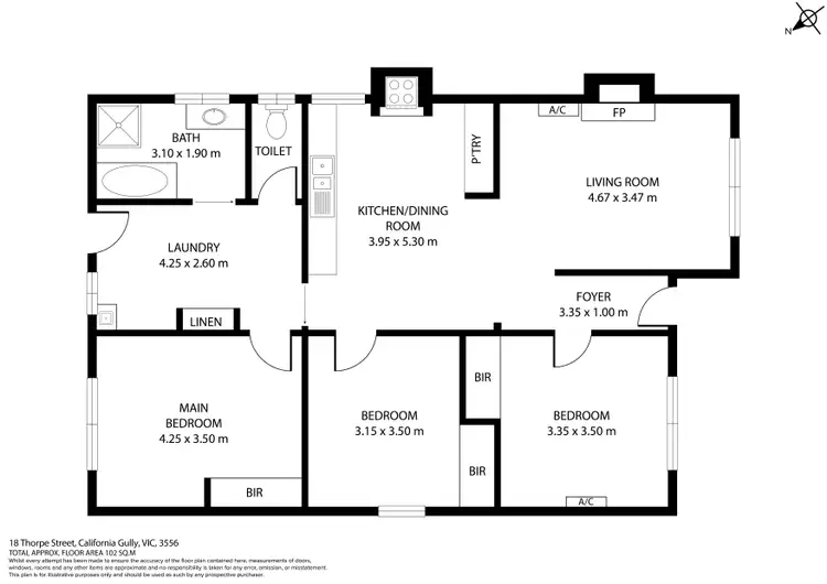 Floorplan of Homely house listing, 18 Thorpe Street, California Gully VIC 3556