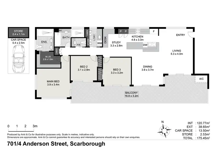 Floorplan of Homely apartment listing, 701/4 Anderson Street, Scarborough QLD 4020