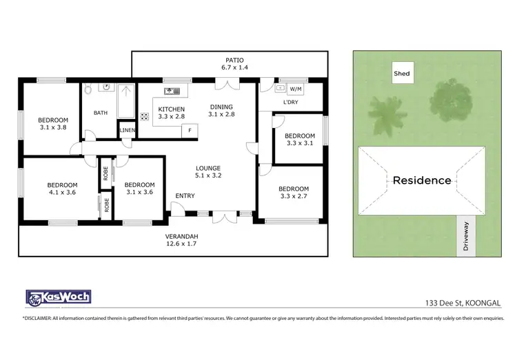 Floorplan of Homely house listing, 133 DEE STREET, Koongal QLD 4701