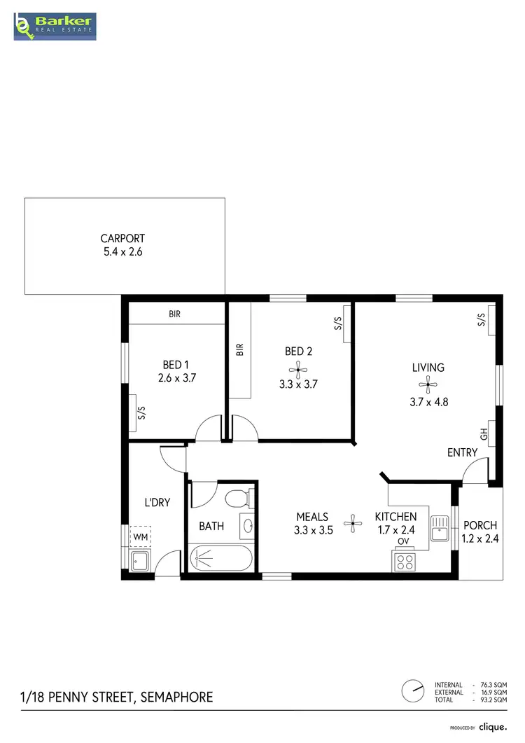 Floorplan of Homely unit listing, 1/18 Penny Street, Semaphore SA 5019
