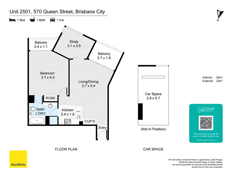 Floorplan of Homely apartment listing, 2501/570 Queen Street, Brisbane City QLD 4000