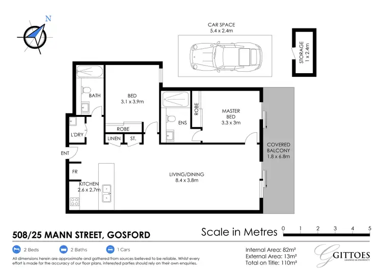 Floorplan of Homely apartment listing, 508/25 Mann Street, Gosford NSW 2250