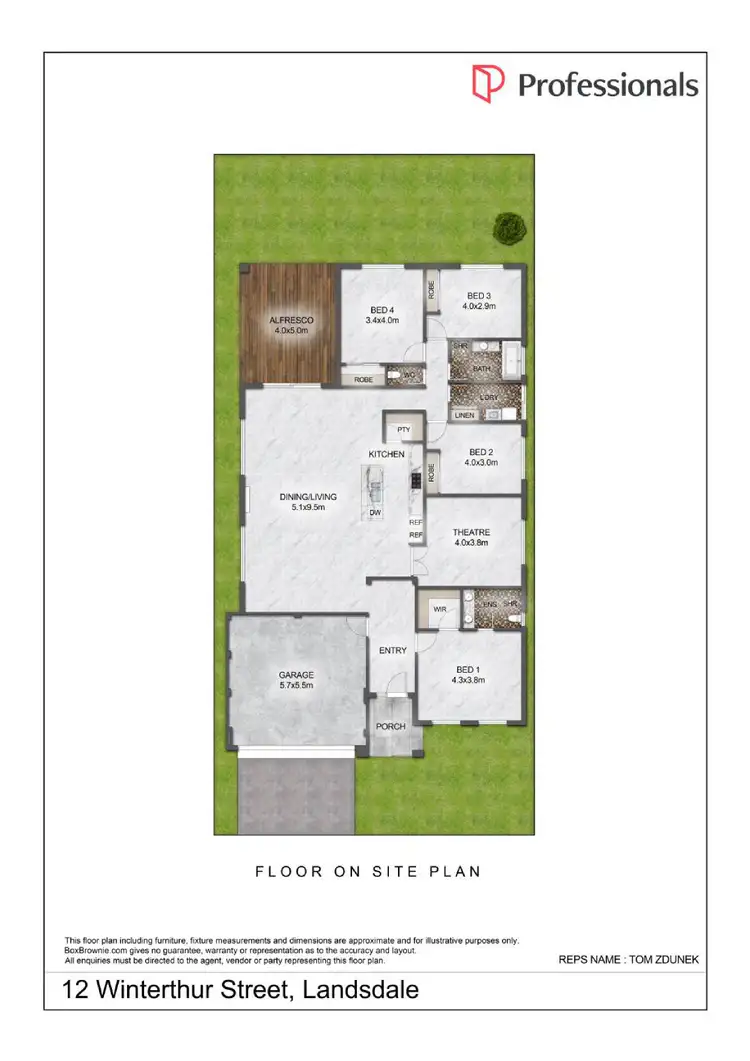 Floorplan of Homely house listing, 12 Winterthur Street, Landsdale WA 6065
