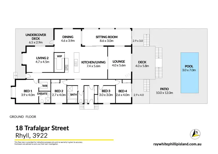 Floorplan of Homely house listing, 18 Trafalgar Street, Rhyll VIC 3923