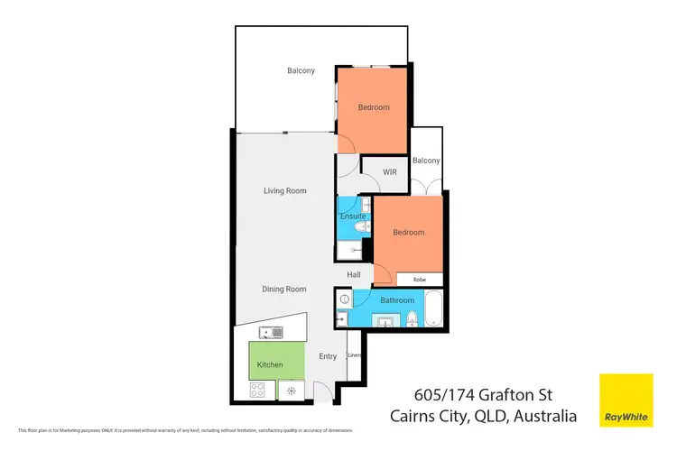 Floorplan of Homely unit listing, 605/174 Grafton Street, Cairns City QLD 4870