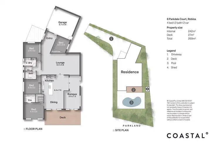 Floorplan of Homely house listing, 6 Parkdale Court, Robina QLD 4226