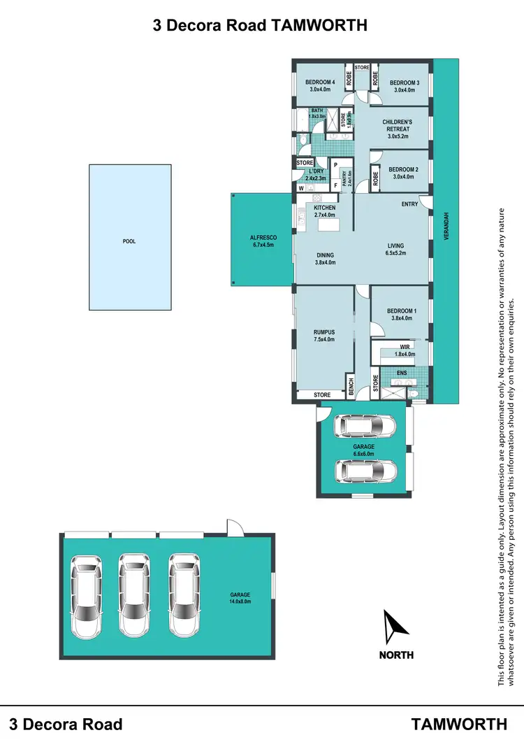 Floorplan of Homely house listing, 3 Decora Road, Tamworth NSW 2340