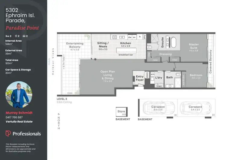 Floorplan of Homely apartment listing, 5302 Ephraim Island Parade, Paradise Point QLD 4216