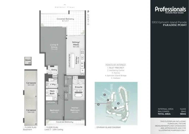 Floorplan of Homely apartment listing, 5302 Ephraim Island Parade, Paradise Point QLD 4216