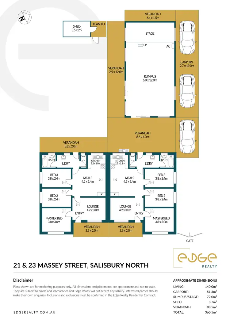 Floorplan of Homely house listing, 21 & 23 Massey Street, Salisbury North SA 5108