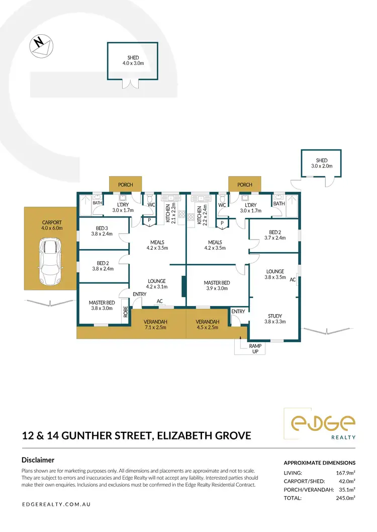 Floorplan of Homely house listing, 12 & 14 Gunther Street, Elizabeth Grove SA 5112