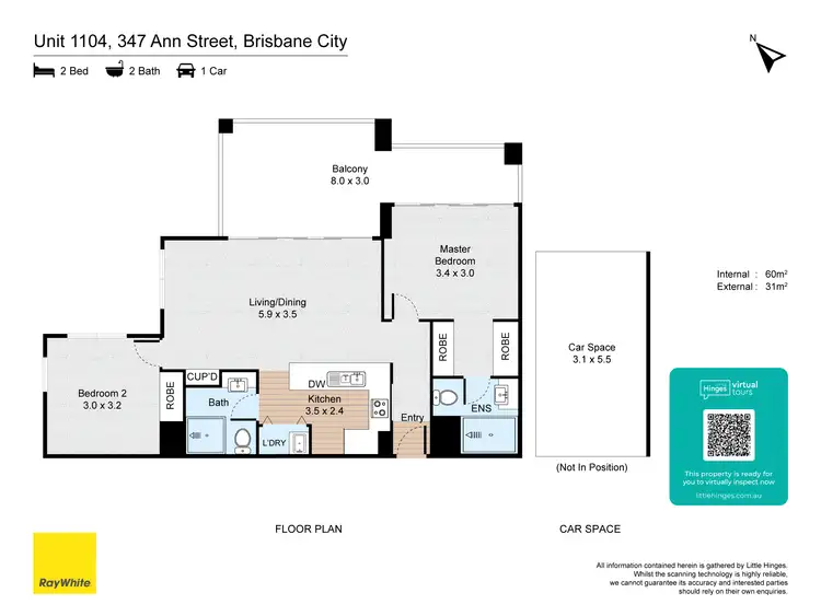 Floorplan of Homely apartment listing, 1104/347 Ann Street, Brisbane City QLD 4000