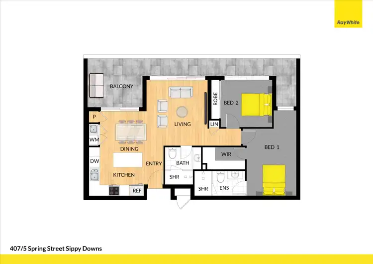 Floorplan of Homely apartment listing, 407/5 Spring Street, Sippy Downs QLD 4556