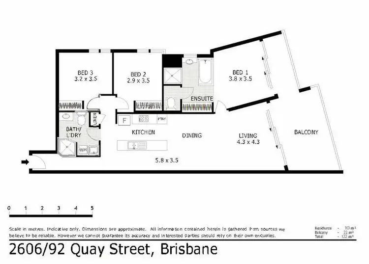 Floorplan of Homely apartment listing, 2606/92 Quay Street, Brisbane City QLD 4000