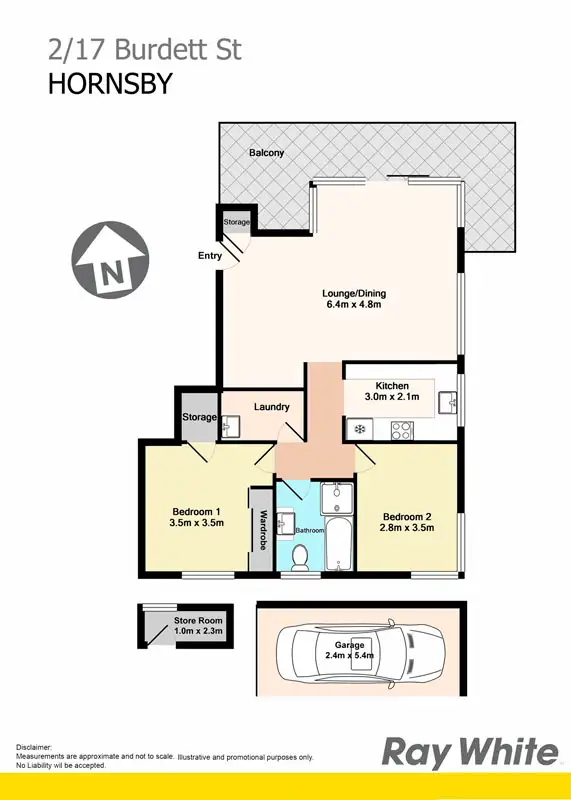 Floorplan of Homely apartment listing, 2/17 Burdett Street, Hornsby NSW 2077