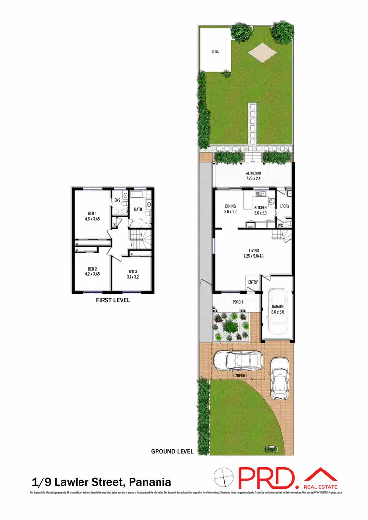 Floorplan of Homely semi-detached listing, 1/9 Lawler Street, Panania NSW 2213