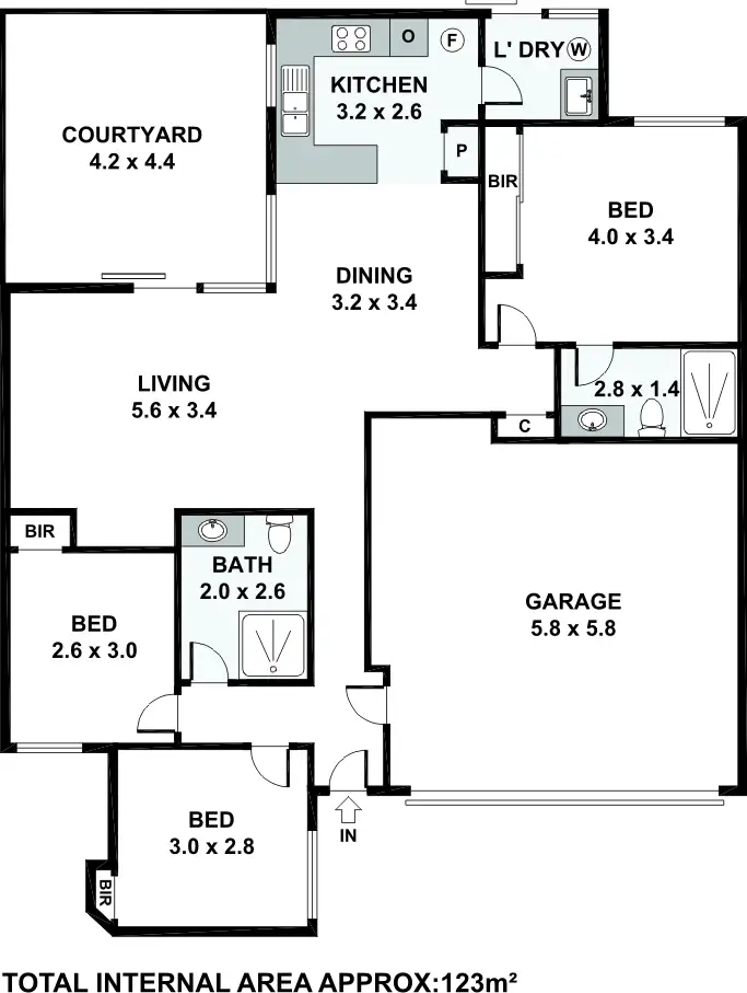Floorplan of Homely unit listing, 288C Huntriss Road, Doubleview WA 6018