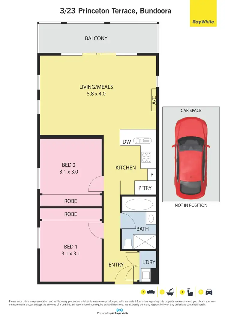 Floorplan of Homely apartment listing, 3/23 Princeton Terrace, Bundoora VIC 3083