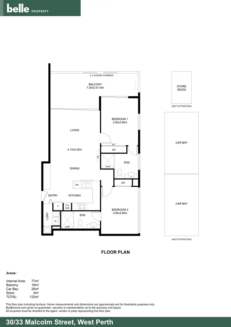Floorplan of Homely apartment listing, 30/33 Malcolm Street, West Perth WA 6005